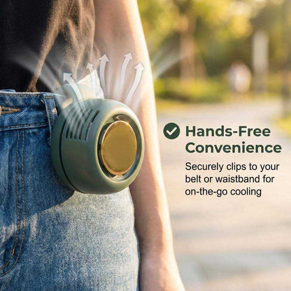 Limited Time: 30% OFF 🔥2 in 1 Waist Clip & Neck Bladeless Fan, 3 Speeds Adjustable Quiet Mini Portable Cooling Fan, 360° Rotate Hands-Free USB Rechargeable Personal Fan for Outdoor Travel Working