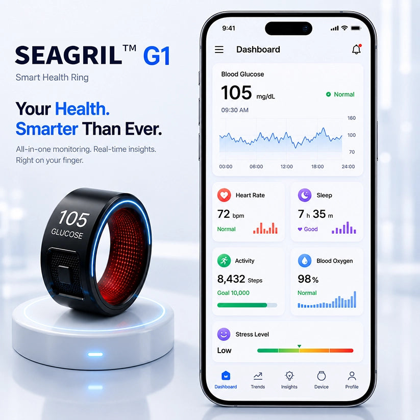 🎉 83% OFF Launch Offer🔥SEAGRIL™ G1 Non-Invasive Smart Ring（Mayo Clinic Recommended）