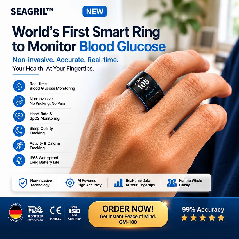 🎉 83% OFF Launch Offer🔥SEAGRIL™ G1 Non-Invasive Smart Ring（Mayo Clinic Recommended）